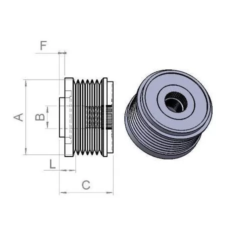 Declutchable pulley