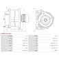 Alternateur 12V 120Amp AS-PL UD800114(VALEO)A, CARGO 116562, DELCO DRA1396, HELLA 8EL011713-961, NISSAN 23100-0027R