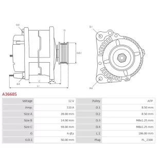 Alternateur 12V 110A Valeo UD101065A 442027