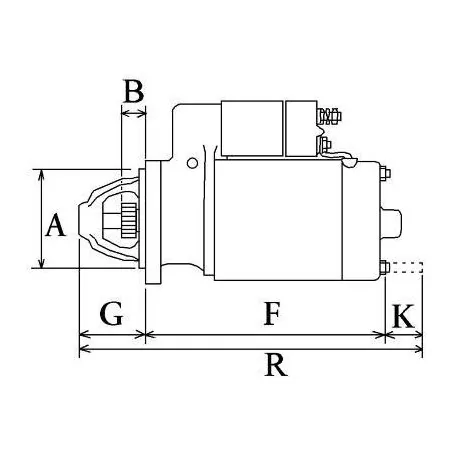 Arrancador 12V 0.6Kw 9 abolladuras Denso 128000-9360, Kawasaki 21163-2101, John Deere AM109408