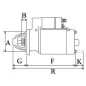 Arrancador 12V 0.6Kw 9 abolladuras Denso 128000-9360, Kawasaki 21163-2101, John Deere AM109408