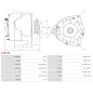 Alternateur 12V 65Amp AS-PL UD19459A, RENAULT 6005003141, 6005003150, VALEO 2541744, 433478