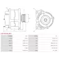 Alternateur 48V 250Amp AS-PL UD102345(VALEO)A, JAGUAR J9C18054, J9C18054E, J9C24876, LAND ROVER K8D2-11A240-AB