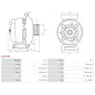 Alternateur 12V 120Amp AS-PL UD30185A, FIAT 51892460, 51984052, FORD 1724846, BS51-10346-CA