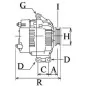 Alternador 14V 105Amp Bosch 0124415016, 0124415029, 0124415030, 0124415031, 0124415032