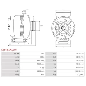 Alternateur 12V 150A Valeo UD810403 71794808