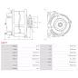 Alternateur 12V 36Amp AS-PL A4117, UD12694A, BOSCH 0120339502, 0120339503, 0120339504