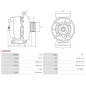 Alternateur 12V 105Amp AS-PL A4058, UD804973(DENSO)A, CARGO 115615, DELCO DA1348, DRA0238