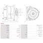 Alternateur 12V 40Amp AS-PL A5167, UD11287A, CARGO 110254, 110264, DAF 1516836R