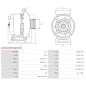 Alternateur 12V 110Amp AS-PL UD100129(MITSUBISHI)A, DELCO DRA1362, MITSUBISHI A002TL0291, A002TL0291A, A002TL0291AM