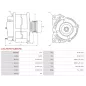 Alternateur 12V 110Amp AS-PL UD100932(MITSUBISHI)A, BOSCH 0986081220, CARGO 115548, DELCO DRA0394, HELLA 8EL738212-151