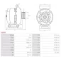 Alternateur 12V 110Amp AS-PL A5358, UD12504A, MITSUBISHI A003TJ1081, A3TJ1081
