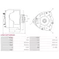 Alternateur 24V 120Amp AS-PL UD14555(MITSUBISHI)A, DELCO DRA1113, DEUTZ 01183118KZ, 01183126, 01183126KZ