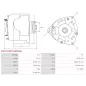 Alternateur 24V 120Amp AS-PL UD14567(MITSUBISHI)A, DELCO DRA1424, IVECO 504254440, MITSUBISHI A004TR5794, A004TR5794AM