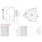 Alternateur 24V 120Amp AS-PL UD14569(MITSUBISHI)A, DELCO DRA1537, IVECO 504342586, MITSUBISHI A004TR5792, A004TR5792AM