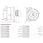Alternateur 24V 110Amp AS-PL UD14566(MITSUBISHI)A, MITSUBISHI A004TR5592, A004TR5592AM, A004TR5592ZT, A4TR5592