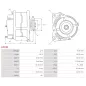 Alternateur 12V 110Amp AS-PL UD11184A, CARGO 114489, DELCO DRA0595, HELLA 8EL738211-371, MAGNETI MARELLI 944390903600