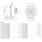 Alternateur 12V 120Amp AS-PL A6008, DENSO 104210-5470, 104210-5471, TOYOTA 27060-51010, CASCO CAL40386AS