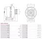 Alternateur 12V 120Amp AS-PL UD10087A, BOSCH 0986049670, CARGO 113978, DELCO DRA0119, DENSO 104210-3760