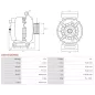 Alternateur 12V 120Amp BOSCH 0986081700, CARGO 114065, DELCO DA1329, DRA0219, RAA11320