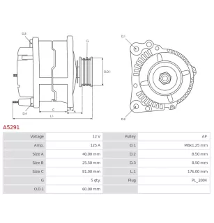 Alternateur 12V 125A Delco UD11253A 19134356