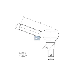 Rotule, filetage à droite, C: 30 mm, M30 x 1,5R, M24 x 1,5, L: 150 mm Pour Renault Magnum, Midliner, Midlum, Premium - Scania