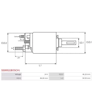 Solénoïdes de démarreur pour BOSCH 0001411025, 0001411026, 0001411027,