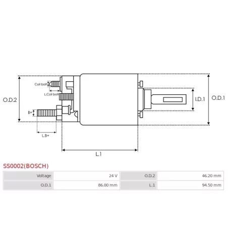 Solénoïdes de démarreur pour BOSCH 0001411025, 0001411026, 0001411027, 0001411030