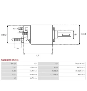 Solénoïdes de démarreur pour BOSCH 0001314018, 0001314022, 9000082042,