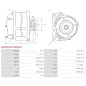 Alternateur 24V 60Amp AS-PL UD19992(MITSUBISHI)A, ISUZU 8981274950, MITSUBISHI A008TU5386, A008TU5386AM, A8TU5386