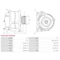 Alternateur 12V 55Amp AS-PL UD19987(MITSUBISHI)A, DELCO DRA1829, MITSUBISHI A007TA1777, A007TA1777AM, A007TCB177