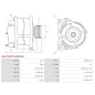 Alternateur 24V 50Amp AS-PL UD14727(MITSUBISHI)A, CATERPILLAR 10R7560, 1202994, 1252994, MITSUBISHI 34368-02400