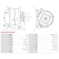 Alternateur 12V 80Amp AS-PL UD19984(MITSUBISHI)A, CATERPILLAR 3979953, KUBOTA 1G39864011, 1G39864012, MITSUBISHI A005TA8277