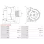 Alternateur 12V 120Amp AS-PL A5513(MITSUBISHI), CARGO 115926, DELCO DRA0393, MITSUBISHI 1800A115, A003TG4679