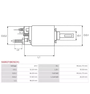 Solénoïdes de démarreur pour BOSCH 0001371001, 0001371019, 0001371020,