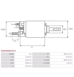 Solénoïdes de démarreur pour BOSCH 0001108125, 0001108128, 0001108197,