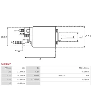 Solénoïdes de démarreur pour BOSCH 0001110017, 0001110999, 0001125507,