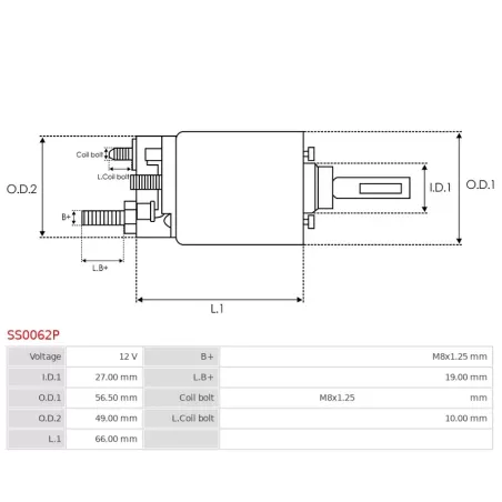 Solénoïdes de démarreur pour BOSCH 0001110017, 0001110999, 0001125507, 0001125508