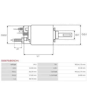 Solénoïdes de démarreur pour BOSCH 0001371013, 0001371015, 0001371016,