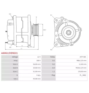 Alternateur 12V 100A Bosch 0986082350 114694