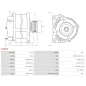 Alternateur 24V 70Amp AS-PL UD02563A, HYUNDAI / KIA 37300-41750, 37300-41751, CASCO CAL32603GS, PARTS MALL PXPAA-801