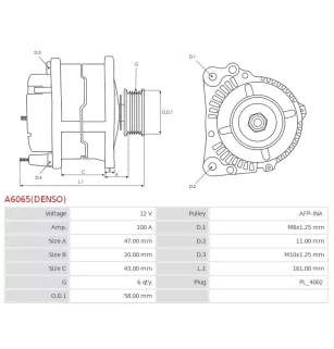 Alternateur 12V 100A Bosch 0986082450 115657