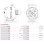 Alternateur 12V 105Amp DENSO 102211-8480, 102211-84803E, 102211-8481, DAN599, FIAT 46758246