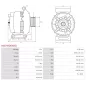 Alternateur 12V 105Amp BOSCH 0986082050, CARGO 114208, DELCO DA1263, DRA0153, RAA11264