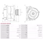 Alternateur 12V 50Amp AS-PL UD14731(MITSUBISHI)A, UD19988(MITSUBISHI)A, DELCO DRA1471, MITSUBISHI 91H20-03270, A007T03371