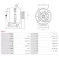 Alternateur 12V 120Amp AS-PL A6279, UD11471A, DELCO DA1932, DRA0822, RAA11933, DENSO 104210-2660, FORD 31100RL0G51