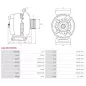 Alternateur 12V 150Amp AS-PL UD804947(DENSO)A, CARGO 116007, DENSO 021080-1360, 104210-2420, 104210-2421, DAN1105