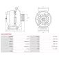 Alternateur 12V 120Amp BOSCH 0986084710, CARGO 115457, 116125, DENSO 101210-1670, 101210-1840