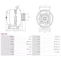 Alternateur 12V 105Amp BOSCH 0986084190, CARGO 114409, DELCO DA1201, DRA0091, RAA11102, DENSO 101210-0961, AD13222935, DAN584