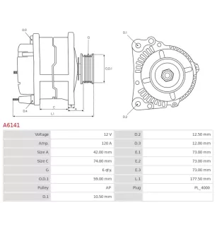 Alternateur 12V 120A Denso 115789 101211-7890